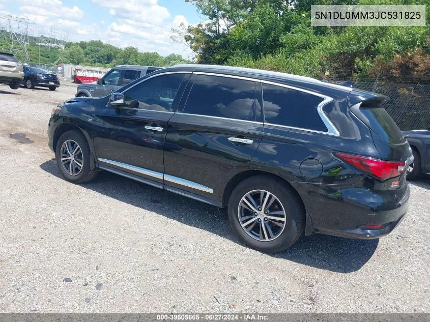 2018 Infiniti Qx60 VIN: 5N1DL0MM3JC531825 Lot: 39605665