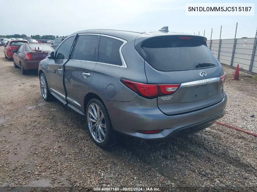 2018 Infiniti Qx60 VIN: 5N1DL0MM5JC515187 Lot: 40007160