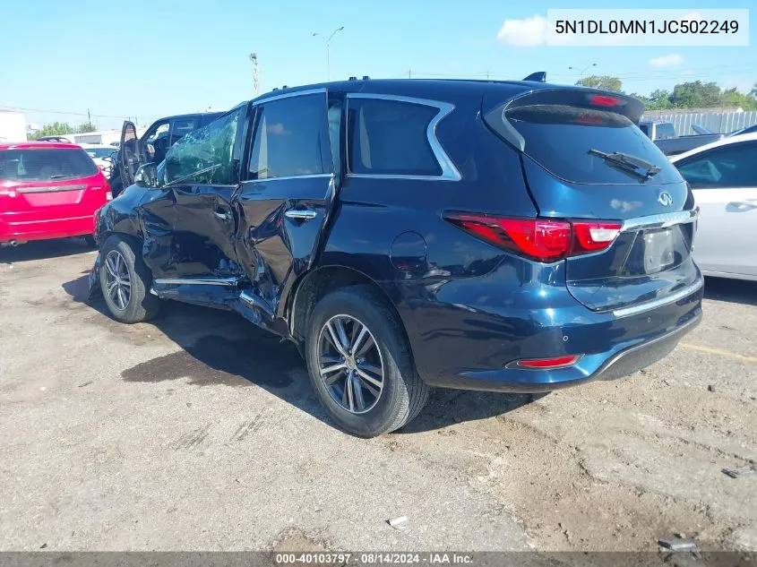 2018 Infiniti Qx60 VIN: 5N1DL0MN1JC502249 Lot: 40103797