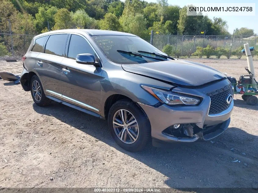 2018 Infiniti Qx60 VIN: 5N1DL0MM1JC524758 Lot: 40302312