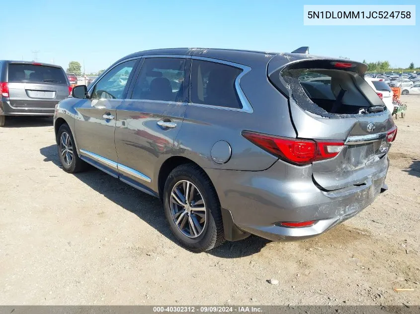 2018 Infiniti Qx60 VIN: 5N1DL0MM1JC524758 Lot: 40302312