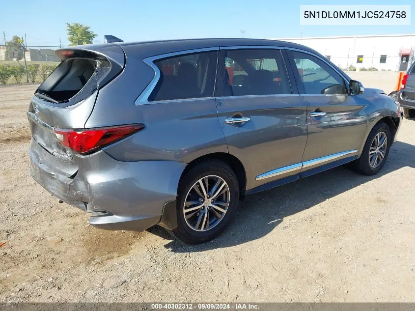 2018 Infiniti Qx60 VIN: 5N1DL0MM1JC524758 Lot: 40302312