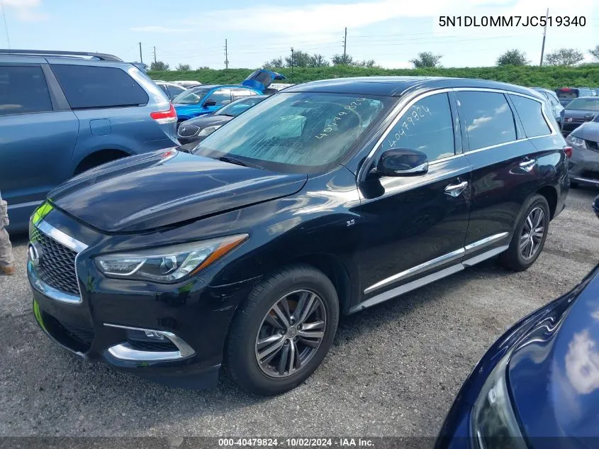 2018 Infiniti Qx60 VIN: 5N1DL0MM7JC519340 Lot: 40479824