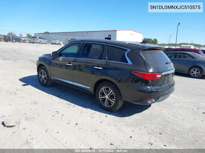 2018 Infiniti Qx60 VIN: 5N1DL0MNXJC510575 Lot: 40638378