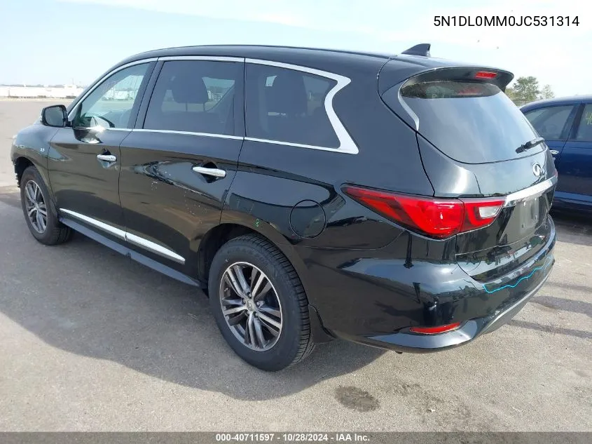 2018 Infiniti Qx60 VIN: 5N1DL0MM0JC531314 Lot: 40711597