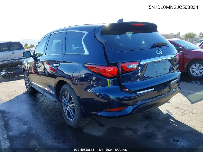 2018 Infiniti Qx60 VIN: 5N1DL0MN2JC500834 Lot: 40828841