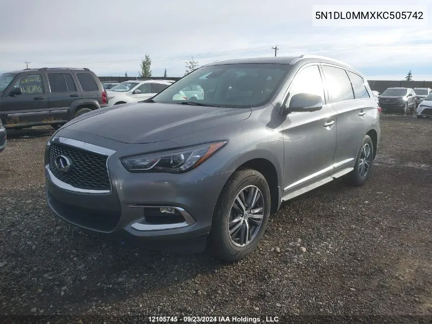 2019 Infiniti Qx60 VIN: 5N1DL0MMXKC505742 Lot: 12105745