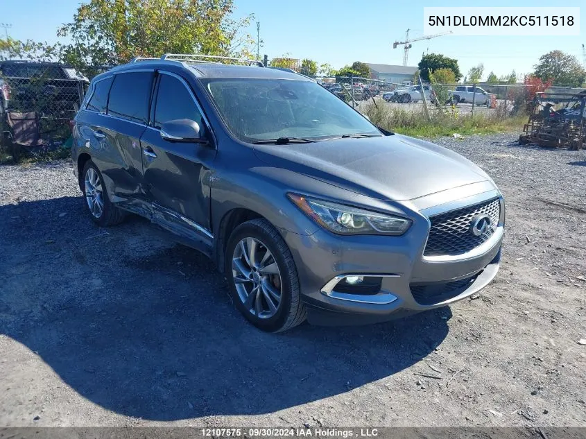 2019 Infiniti Qx60 VIN: 5N1DL0MM2KC511518 Lot: 12107575