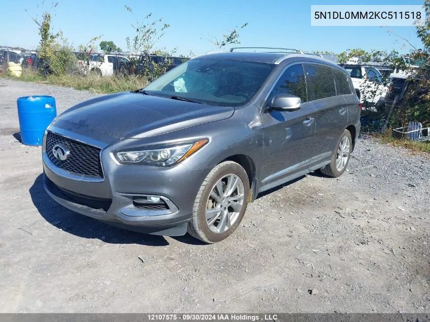 2019 Infiniti Qx60 VIN: 5N1DL0MM2KC511518 Lot: 12107575