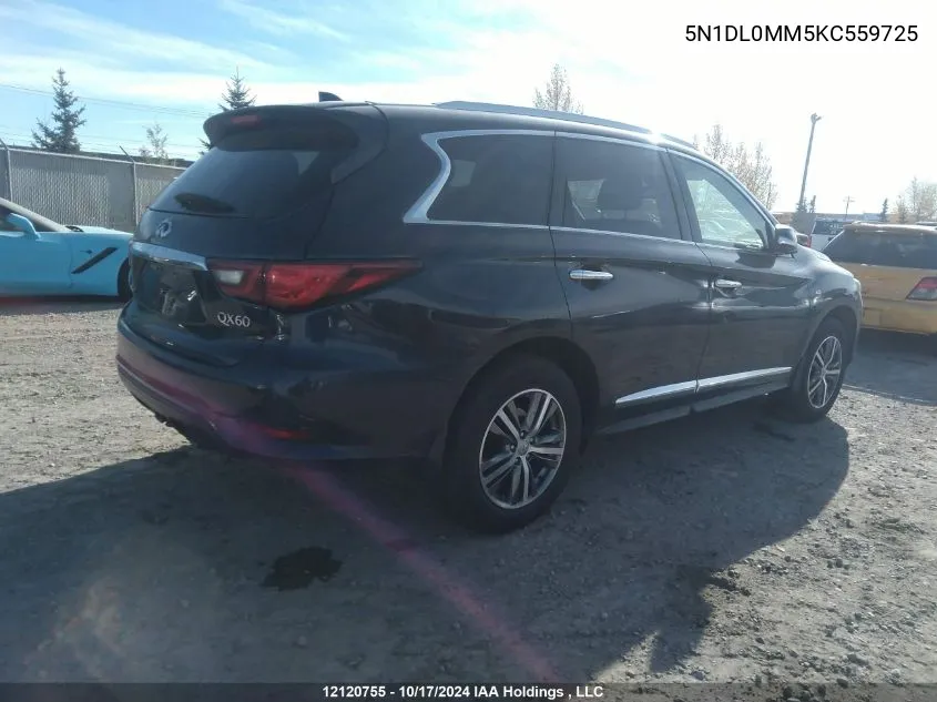 2019 Infiniti Qx60 VIN: 5N1DL0MM5KC559725 Lot: 12120755