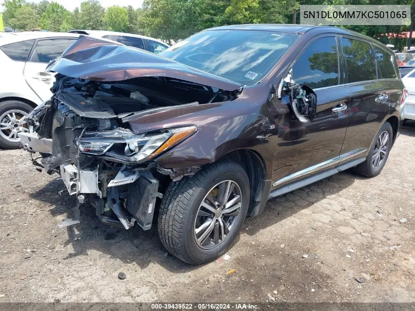 2019 Infiniti Qx60 Pure VIN: 5N1DL0MM7KC501065 Lot: 39439522