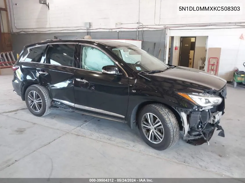 2019 Infiniti Qx60 Pure VIN: 5N1DL0MMXKC508303 Lot: 39504312