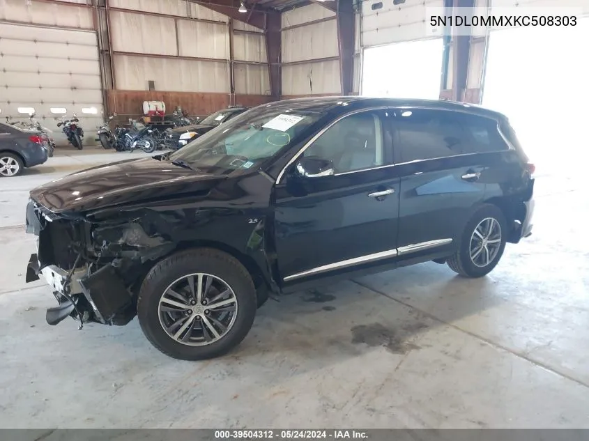 2019 Infiniti Qx60 Pure VIN: 5N1DL0MMXKC508303 Lot: 39504312