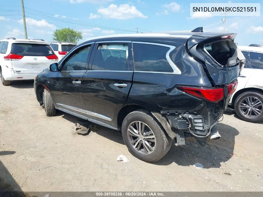 2019 Infiniti Qx60 Luxe VIN: 5N1DL0MN5KC521551 Lot: 39705236