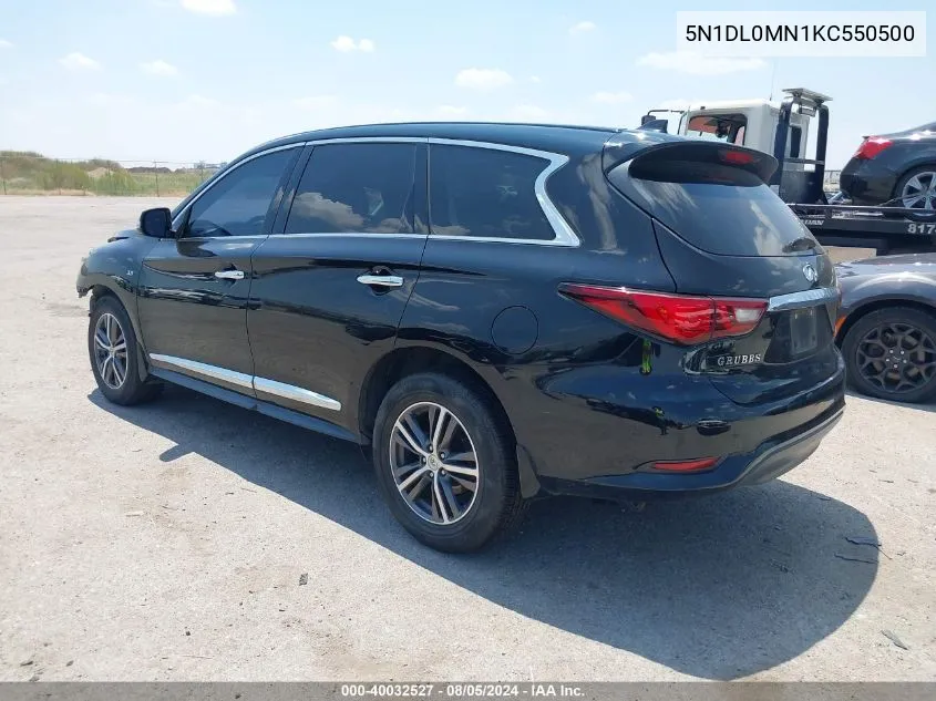 2019 Infiniti Qx60 Pure VIN: 5N1DL0MN1KC550500 Lot: 40032527