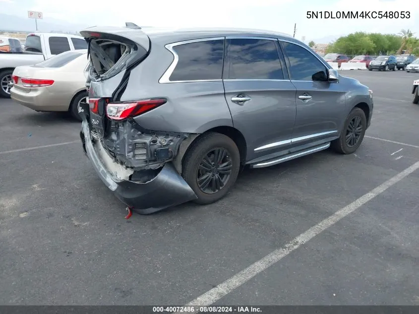 2019 Infiniti Qx60 Luxe VIN: 5N1DL0MM4KC548053 Lot: 40072486