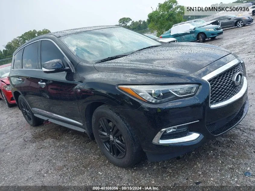 2019 Infiniti Qx60 Pure VIN: 5N1DL0MN5KC506936 Lot: 40108356