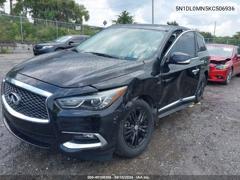 2019 Infiniti Qx60 Pure VIN: 5N1DL0MN5KC506936 Lot: 40108356