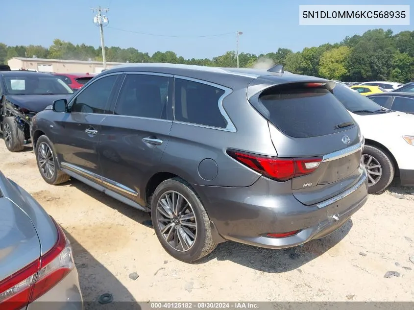 2019 Infiniti Qx60 Luxe VIN: 5N1DL0MM6KC568935 Lot: 40125182