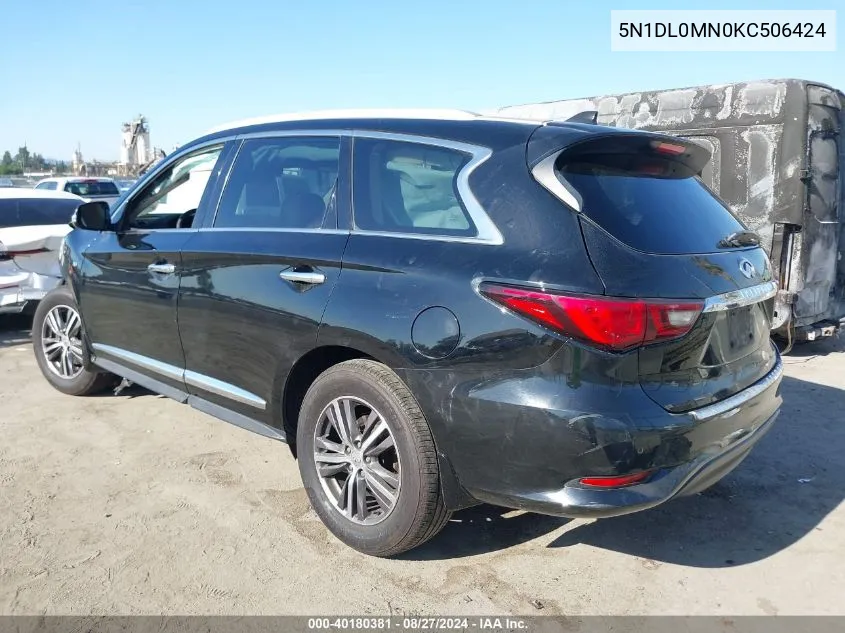 2019 Infiniti Qx60 Luxe VIN: 5N1DL0MN0KC506424 Lot: 40180381