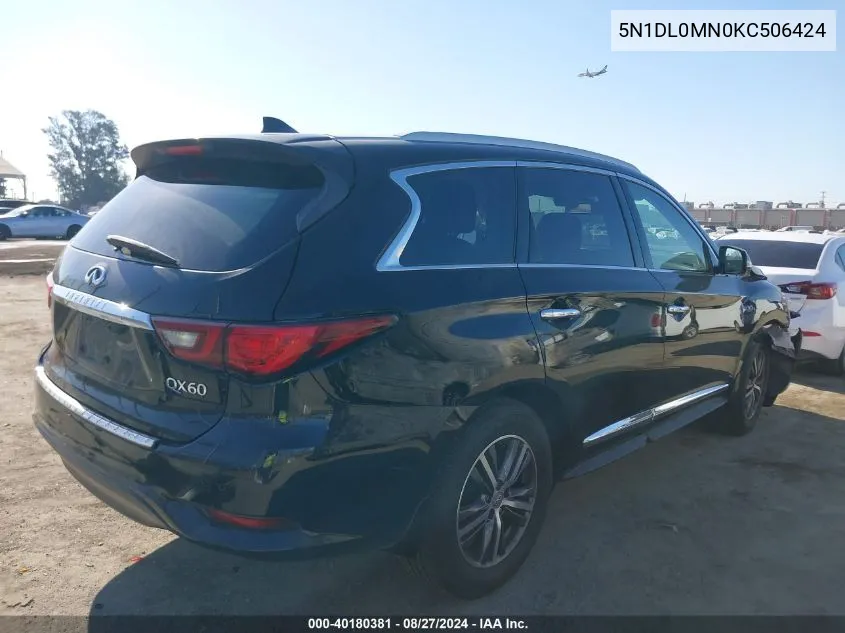 2019 Infiniti Qx60 Luxe VIN: 5N1DL0MN0KC506424 Lot: 40180381