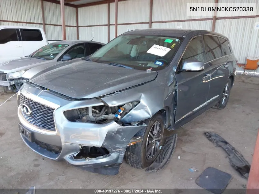 2019 Infiniti Qx60 Pure VIN: 5N1DL0MN0KC520338 Lot: 40197276