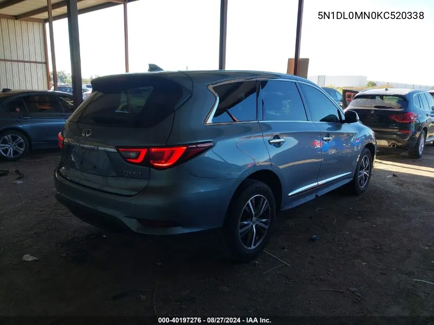 2019 Infiniti Qx60 Pure VIN: 5N1DL0MN0KC520338 Lot: 40197276