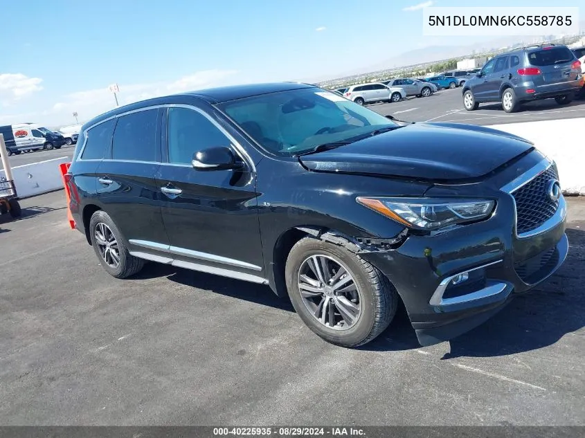 2019 Infiniti Qx60 Pure VIN: 5N1DL0MN6KC558785 Lot: 40225935