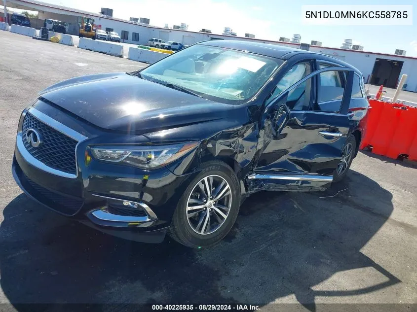 2019 Infiniti Qx60 Pure VIN: 5N1DL0MN6KC558785 Lot: 40225935