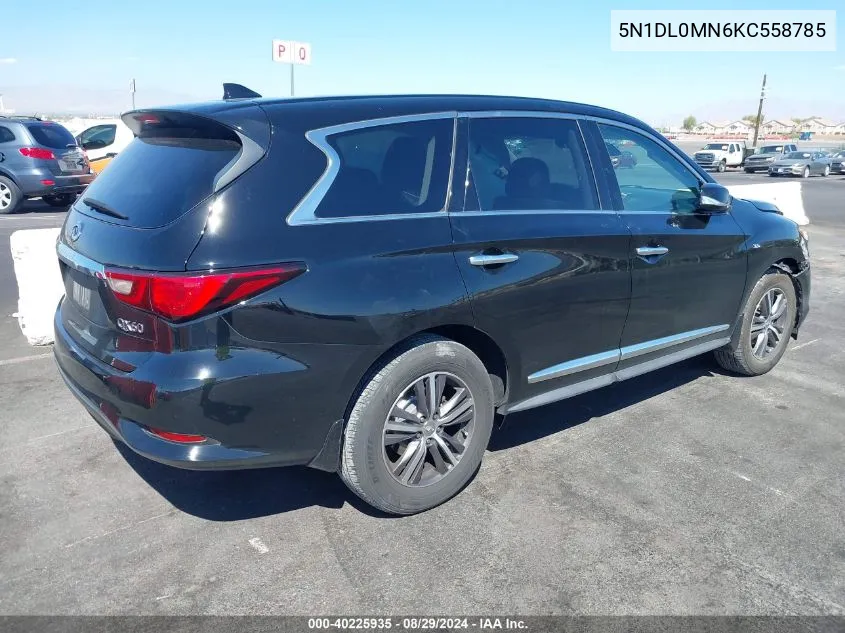 2019 Infiniti Qx60 Pure VIN: 5N1DL0MN6KC558785 Lot: 40225935