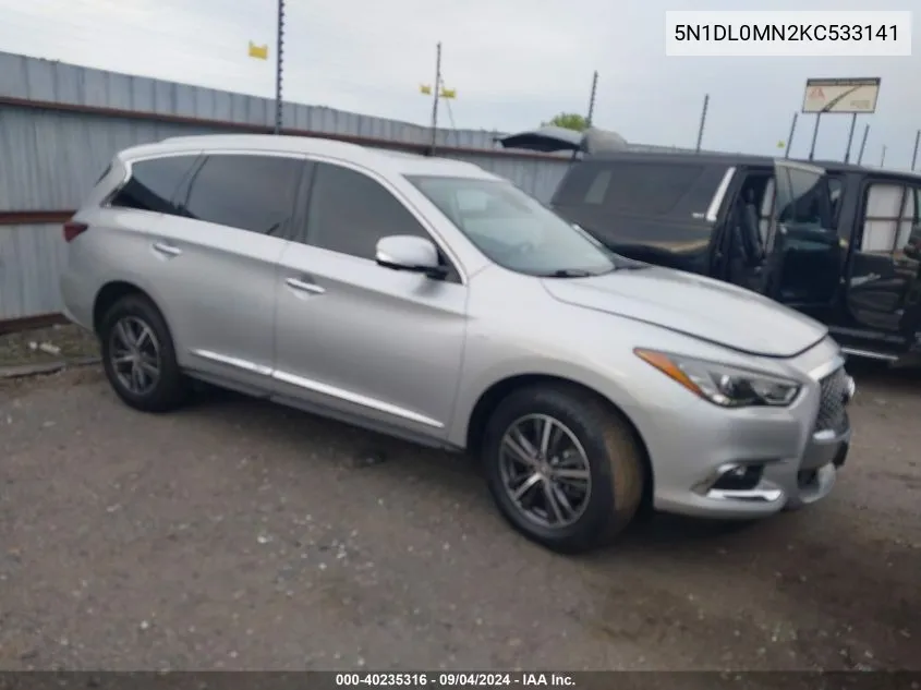 2019 Infiniti Qx60 Luxe/Pure VIN: 5N1DL0MN2KC533141 Lot: 40235316