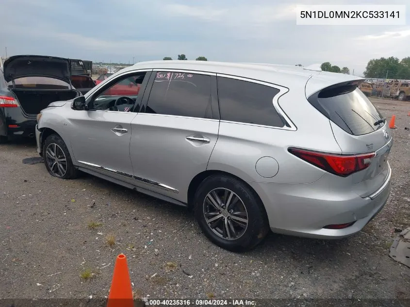 2019 Infiniti Qx60 Luxe/Pure VIN: 5N1DL0MN2KC533141 Lot: 40235316