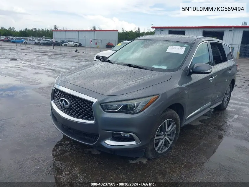 2019 Infiniti Qx60 Pure VIN: 5N1DL0MM7KC569494 Lot: 40237589