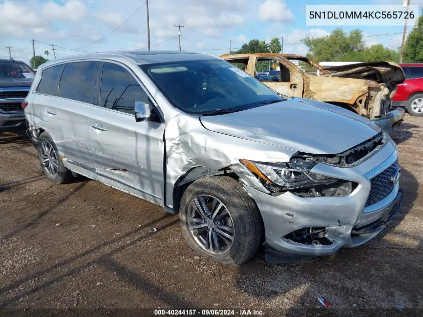 2019 Infiniti Qx60 Pure VIN: 5N1DL0MM4KC565726 Lot: 40244157