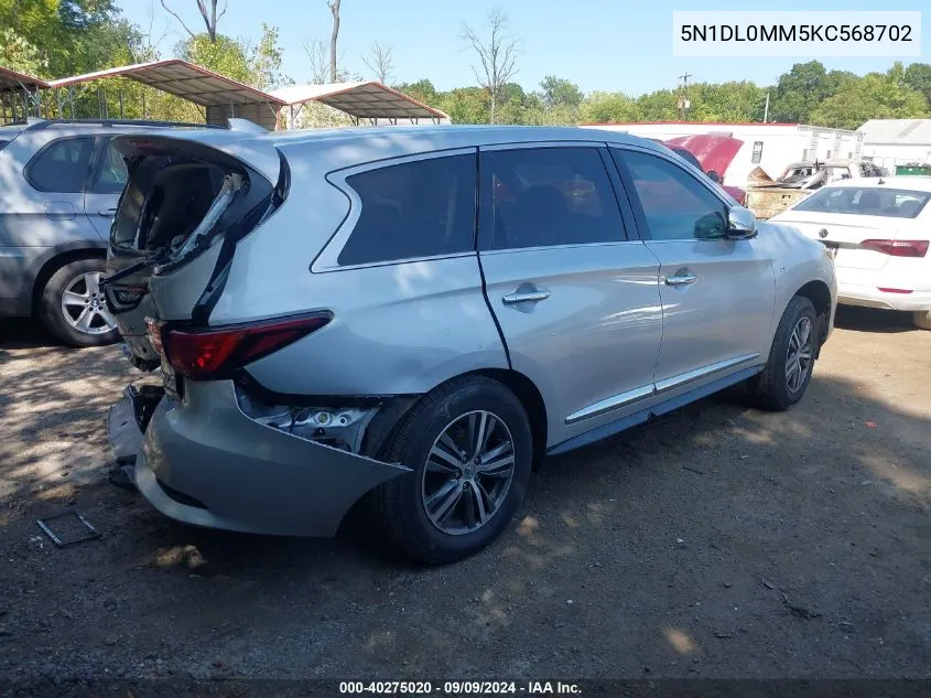 2019 Infiniti Qx60 Pure VIN: 5N1DL0MM5KC568702 Lot: 40275020