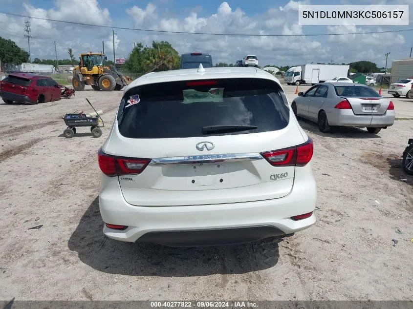 2019 Infiniti Qx60 Pure VIN: 5N1DL0MN3KC506157 Lot: 40277822