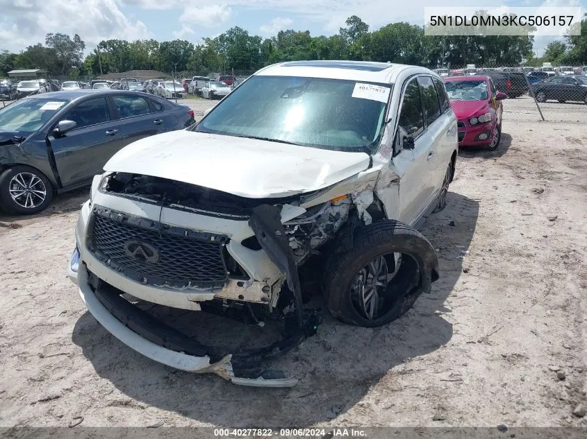 2019 Infiniti Qx60 Pure VIN: 5N1DL0MN3KC506157 Lot: 40277822