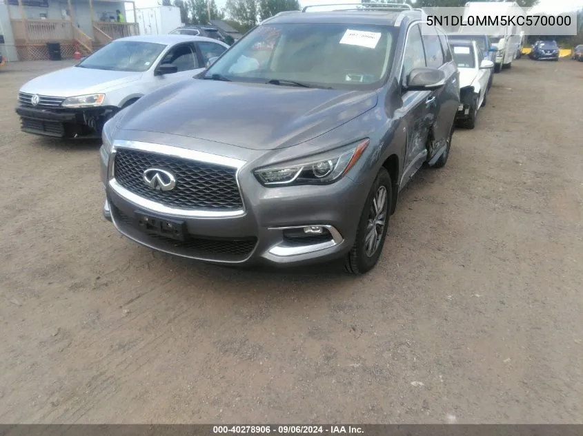 2019 Infiniti Qx60 Luxe VIN: 5N1DL0MM5KC570000 Lot: 40278906