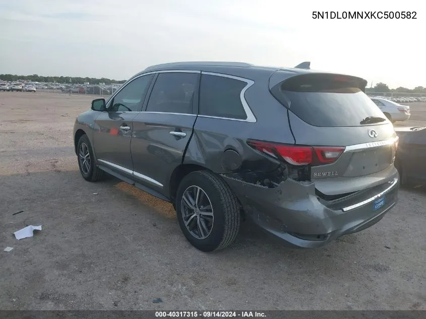 2019 Infiniti Qx60 Luxe VIN: 5N1DL0MNXKC500582 Lot: 40317315