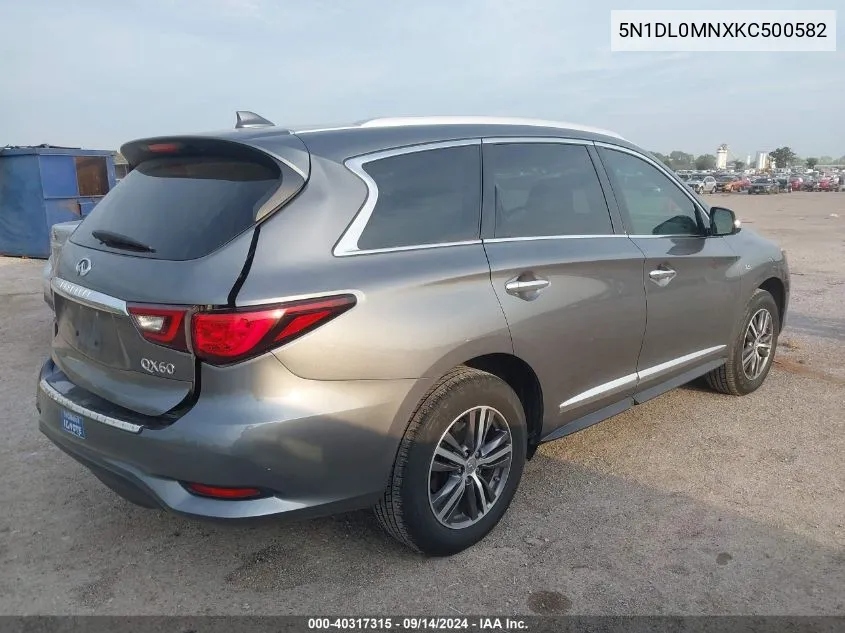 2019 Infiniti Qx60 Luxe VIN: 5N1DL0MNXKC500582 Lot: 40317315