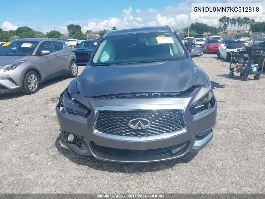 2019 Infiniti Qx60 Luxe VIN: 5N1DL0MN7KC512818 Lot: 40367436