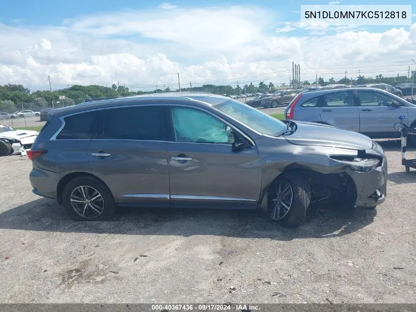 2019 Infiniti Qx60 Luxe VIN: 5N1DL0MN7KC512818 Lot: 40367436