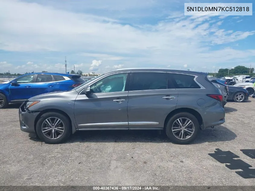 2019 Infiniti Qx60 Luxe VIN: 5N1DL0MN7KC512818 Lot: 40367436