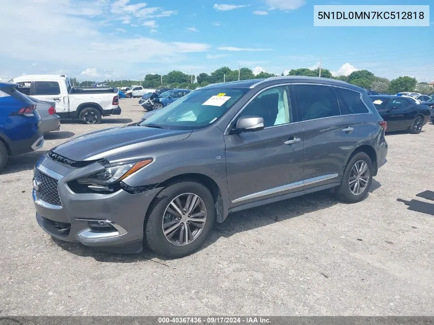 2019 Infiniti Qx60 Luxe VIN: 5N1DL0MN7KC512818 Lot: 40367436