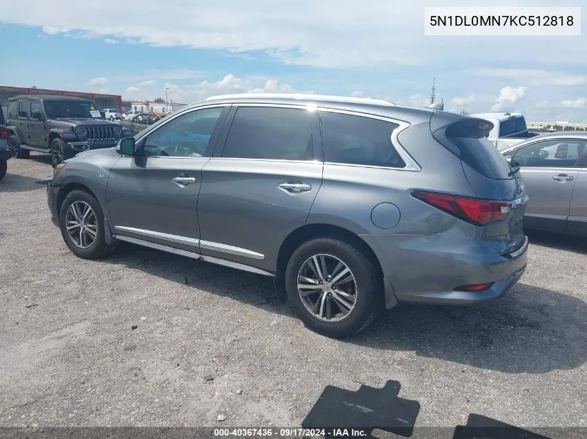 2019 Infiniti Qx60 Luxe VIN: 5N1DL0MN7KC512818 Lot: 40367436