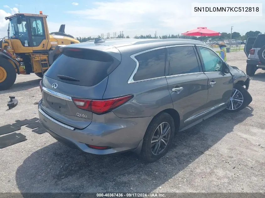 2019 Infiniti Qx60 Luxe VIN: 5N1DL0MN7KC512818 Lot: 40367436