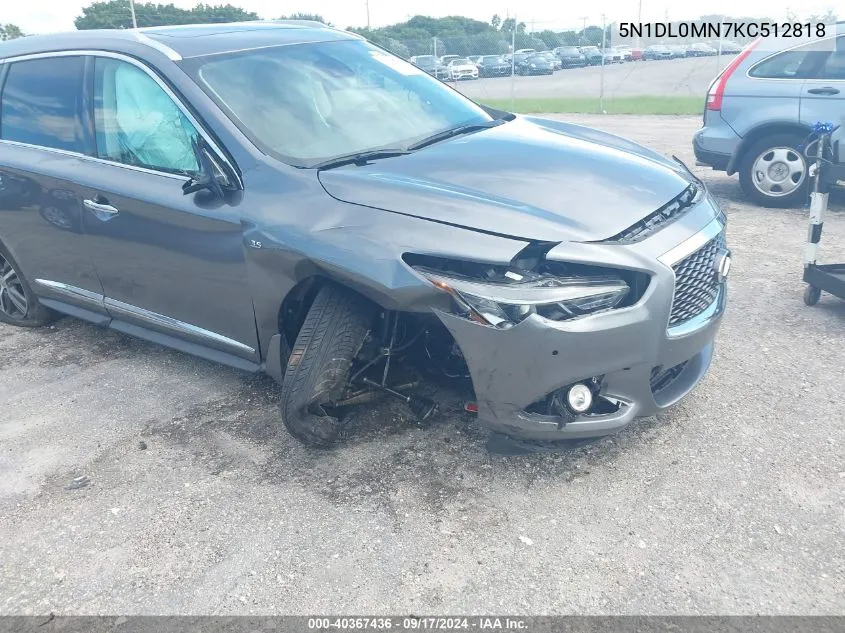 2019 Infiniti Qx60 Luxe VIN: 5N1DL0MN7KC512818 Lot: 40367436