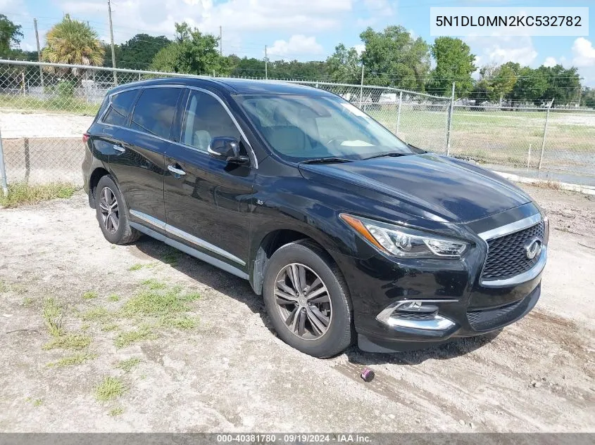 2019 Infiniti Qx60 Pure VIN: 5N1DL0MN2KC532782 Lot: 40381780