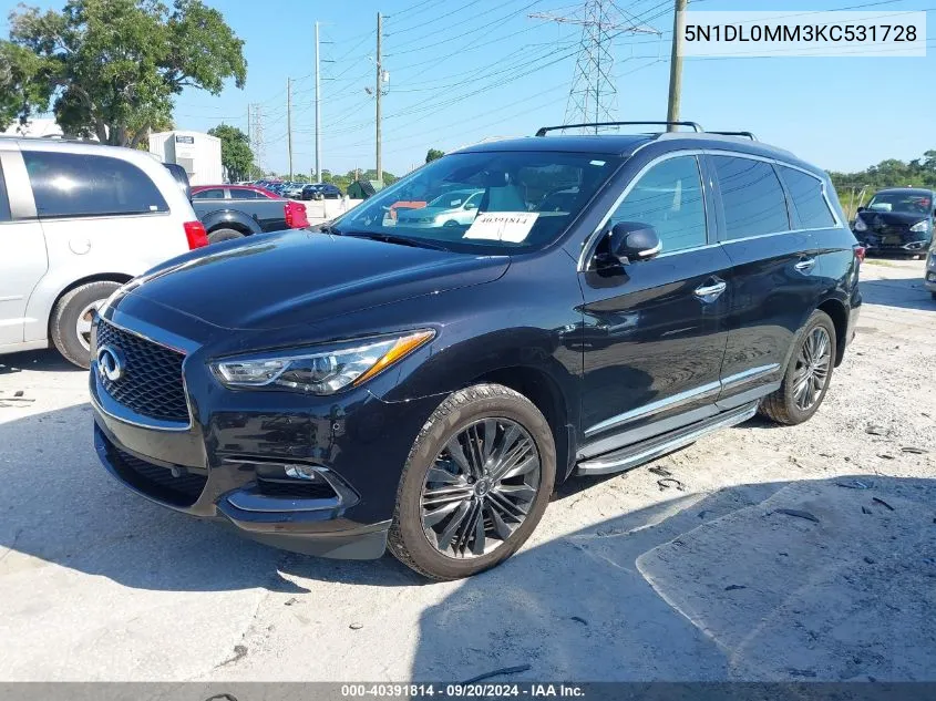 2019 Infiniti Qx60 Luxe VIN: 5N1DL0MM3KC531728 Lot: 40391814