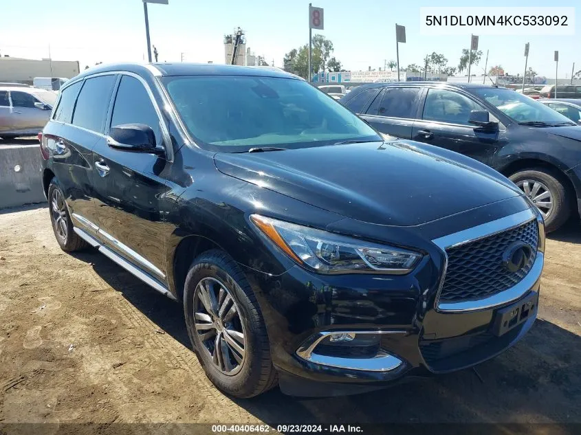 2019 Infiniti Qx60 Luxe VIN: 5N1DL0MN4KC533092 Lot: 40406462